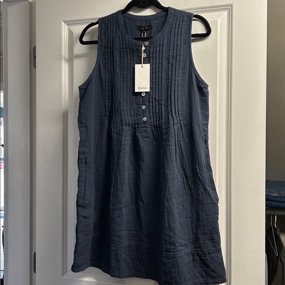 Quince Cotton Gauze Sleeveless Swing Dress - Size Medium - NWT